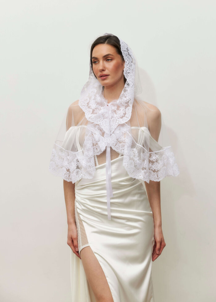 Вінчальний палантин «Divina» з мереживом Blumarine
