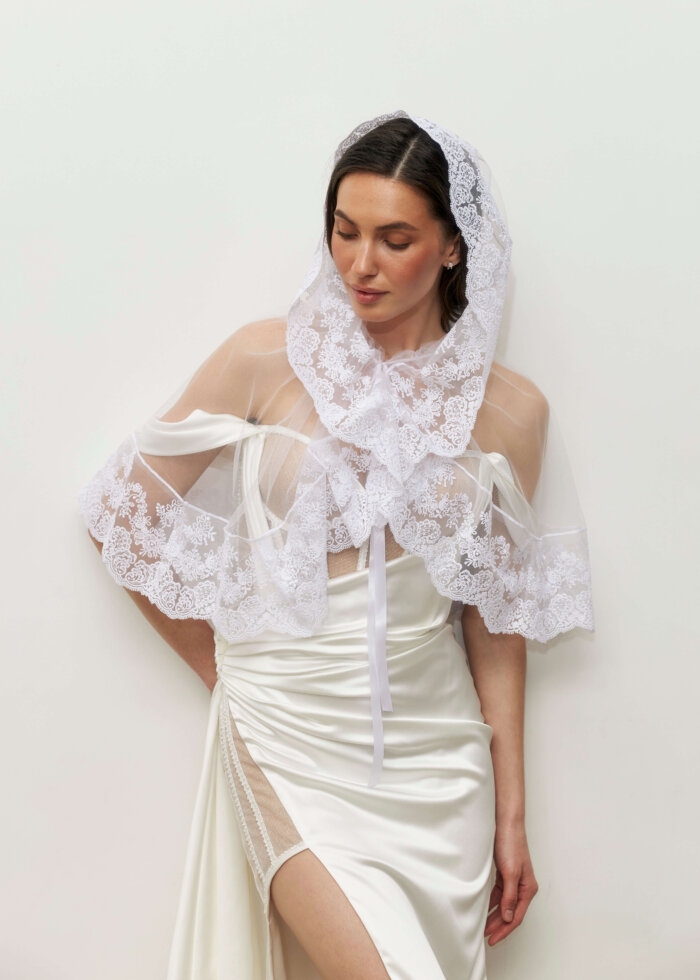 Вінчальний палантин «Divina» з мереживом Blumarine