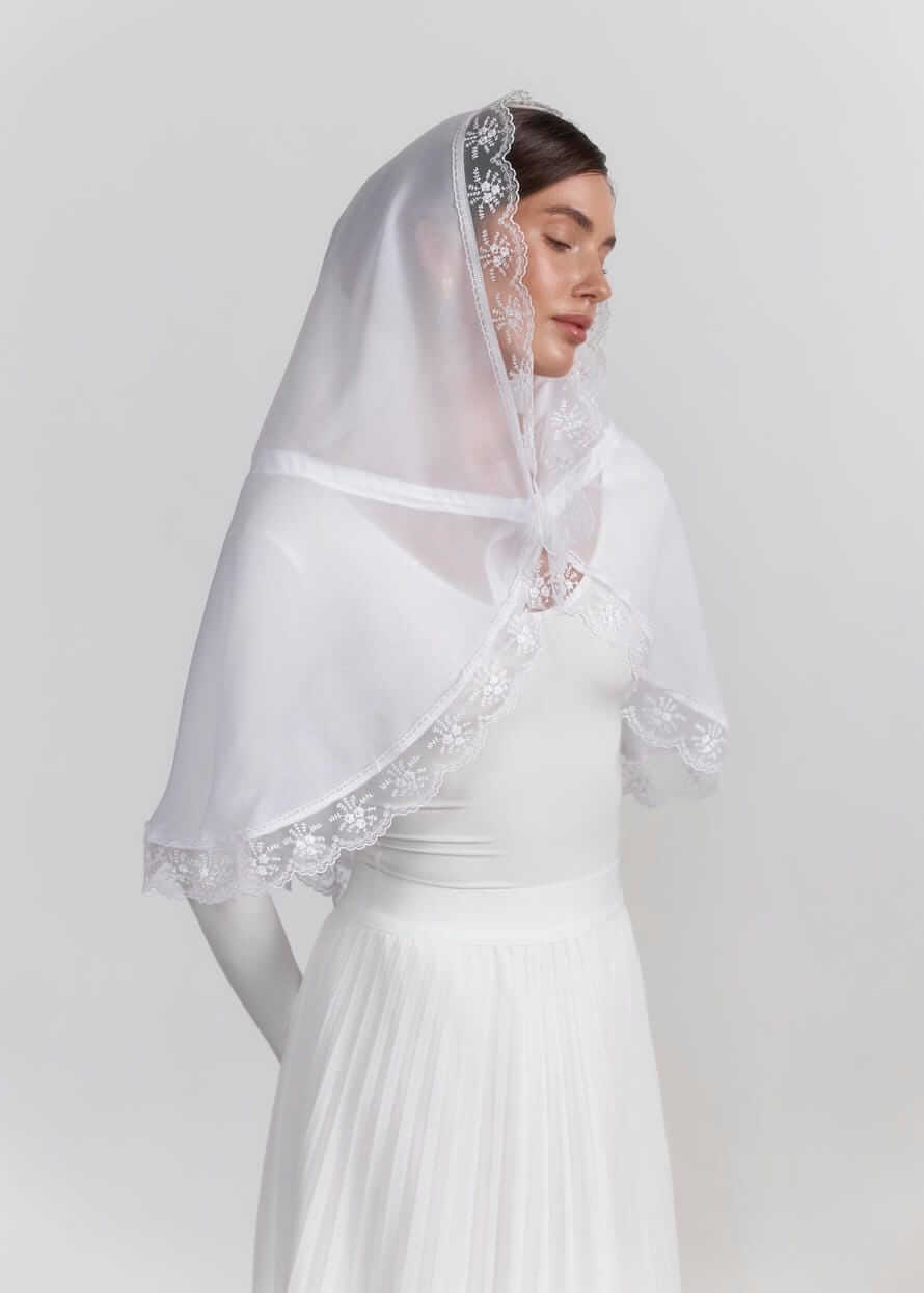 Святковий палантин “First Snow” із шифону,  білий