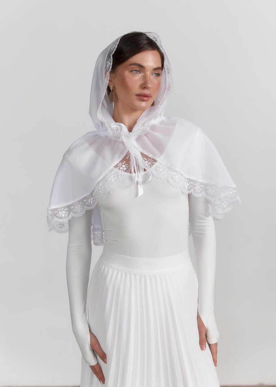 Святковий палантин “First Snow” із шифону,  білий