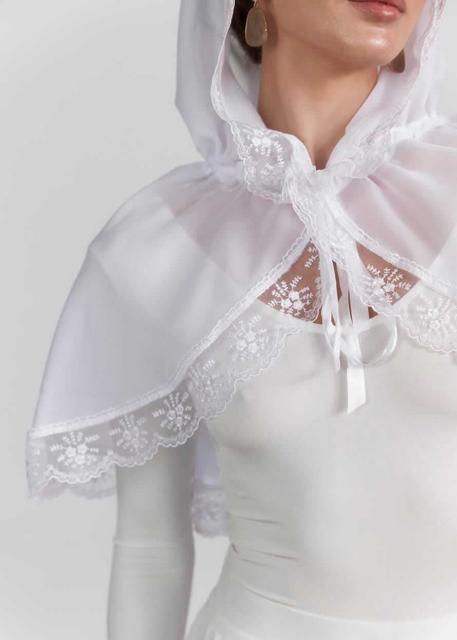 Святковий палантин “First Snow” із шифону,  білий