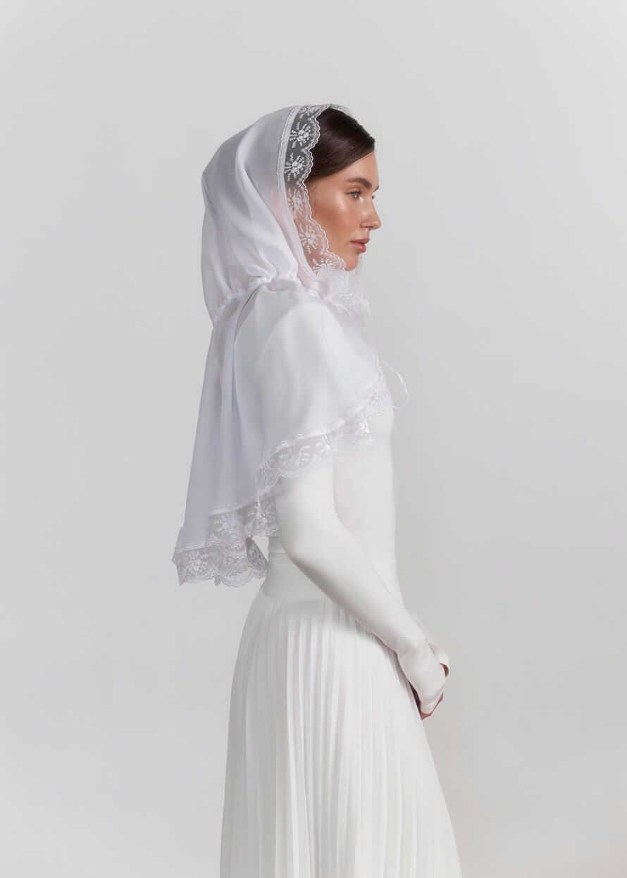 Святковий палантин “First Snow” із шифону,  білий