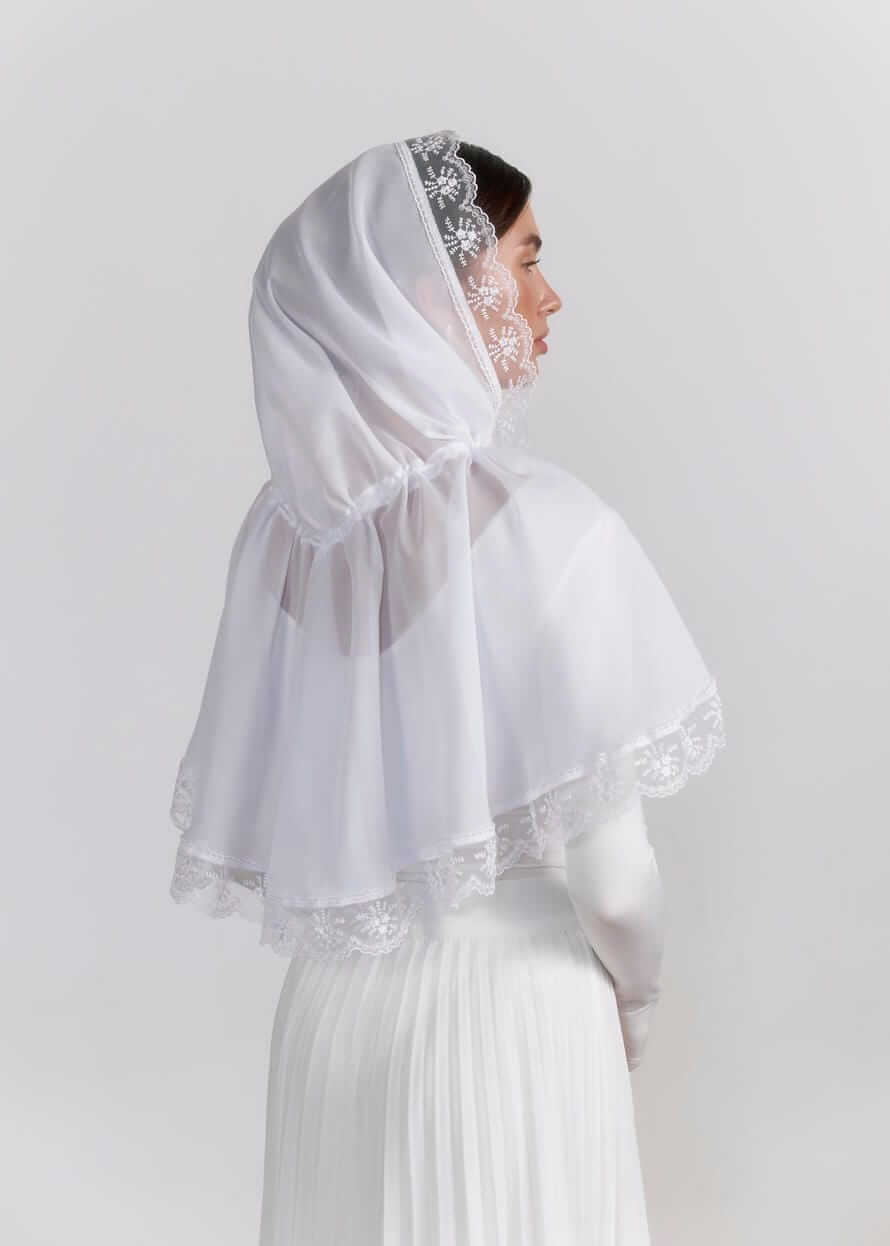 Святковий палантин “First Snow” із шифону,  білий