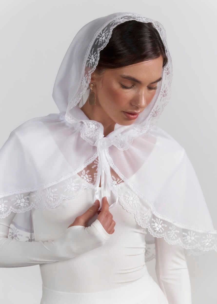 Святковий палантин "First Snow" із шифону, білий