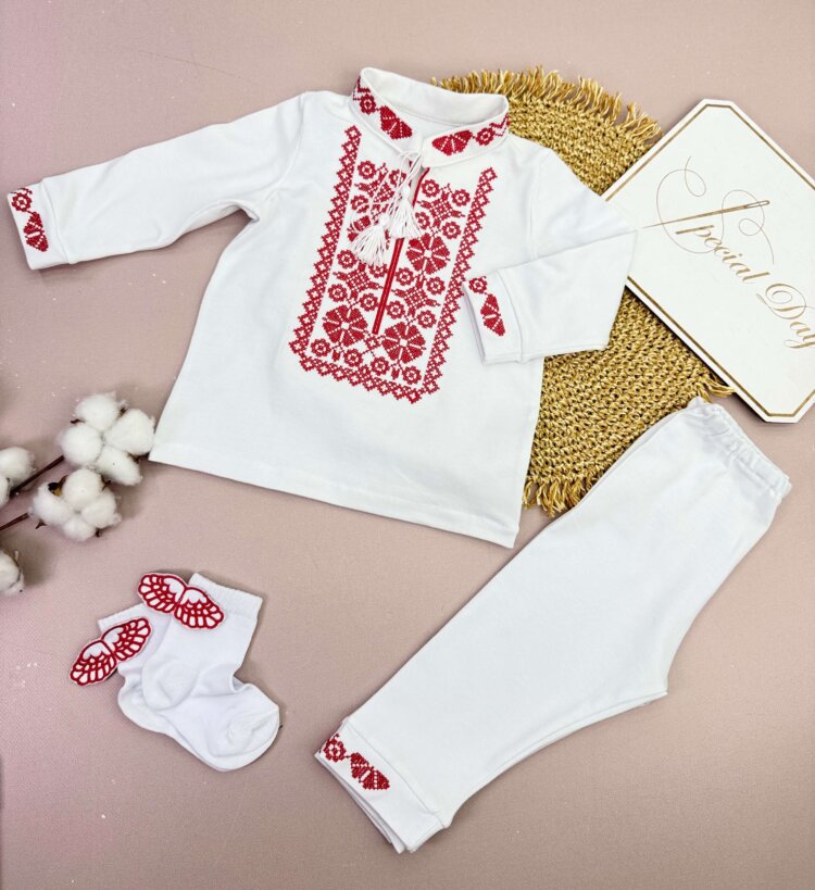 Хрестильний костюм “Козачок” з вишивкою, для хлопчика