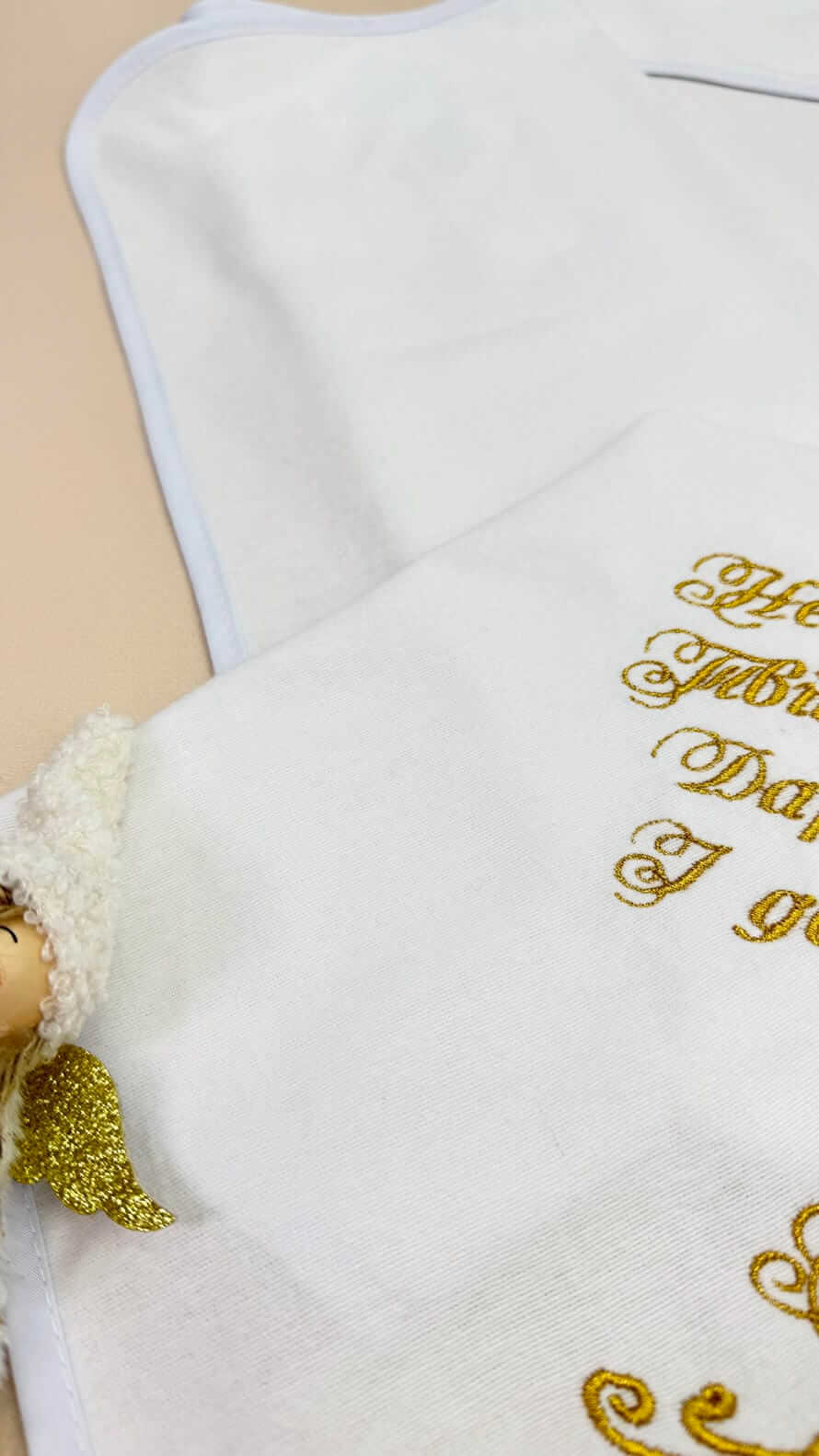 Крыжма из фланели для крещения “Природная Нежность” с именной вышивкой