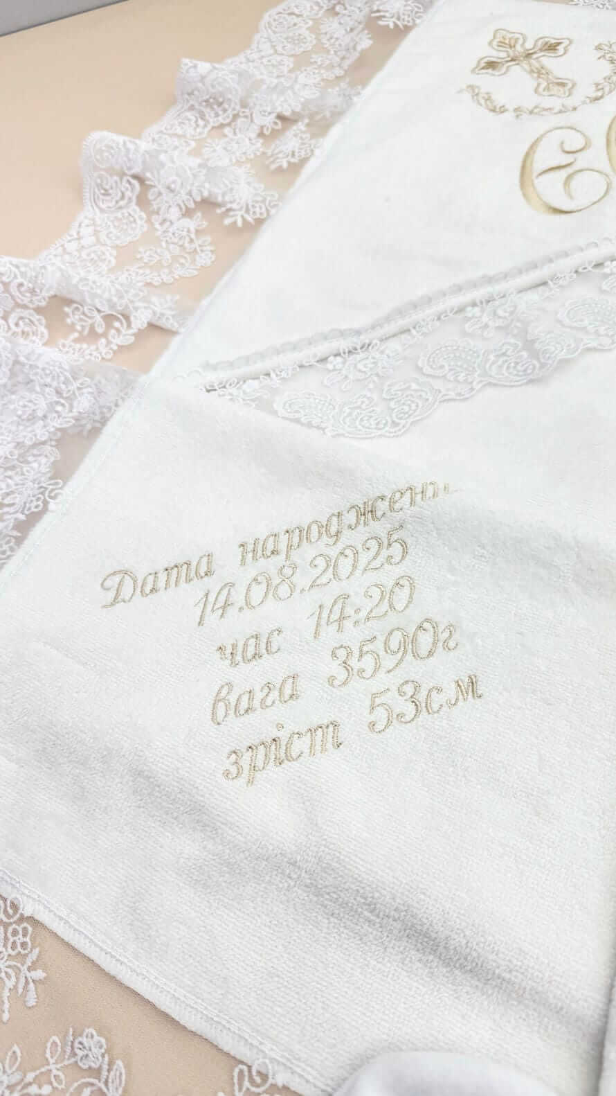 Хрестильний набір для дівчинки “Маленька Принцеса” з крижмою та сукнею