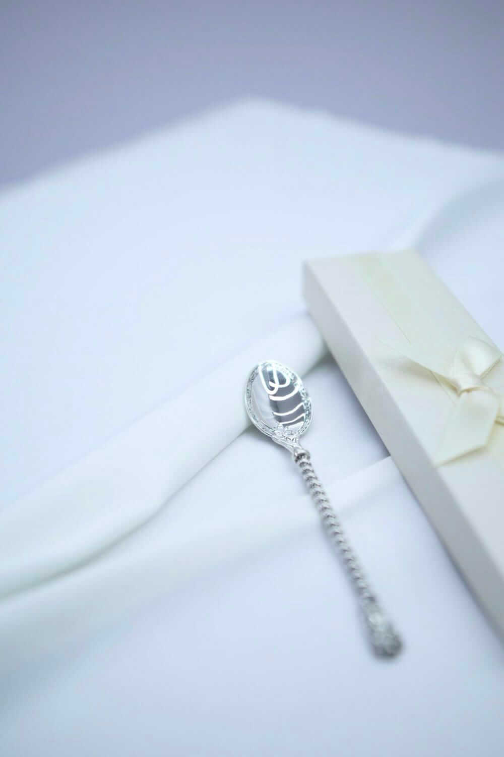 Серебряная ложечка «Спираль Судьбы» (925 проба), подарок на первый зубик, Таинство Крещения