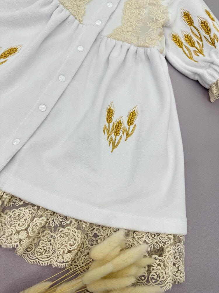 Набор для крещения «Золотые Колоски», махра, полный комплект