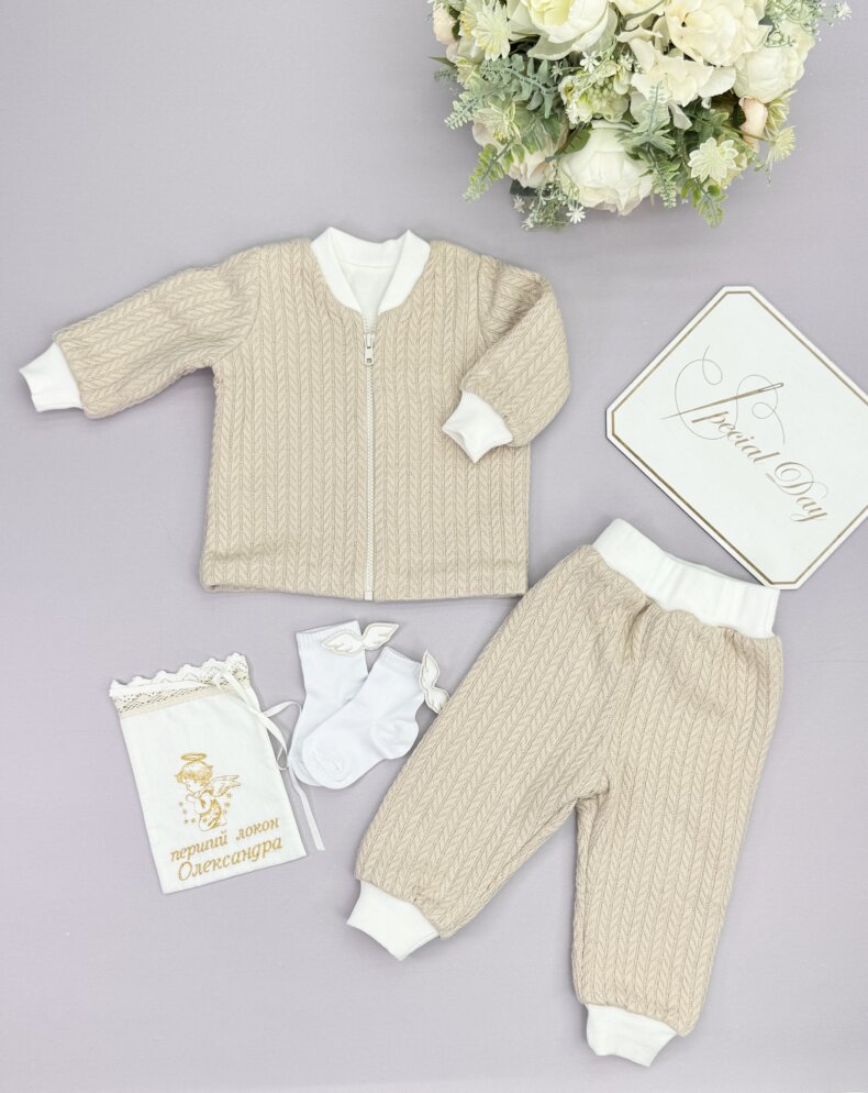 Набор для крещения детский костюм "Косичка"