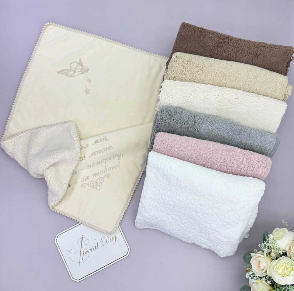 Утеплённая крыжма для крещения «Мишка Тедди», именная крыжма-плед