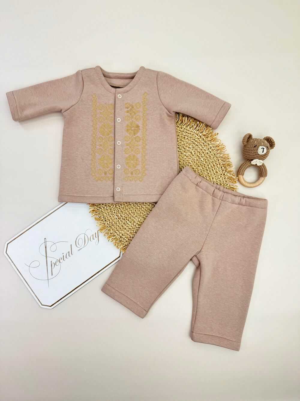 Костюм для хрещення "Карамельний Затишок", штани та кофта на флісі