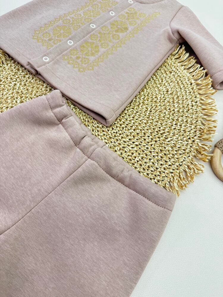 Костюм для хрещення “Карамельний Затишок”, штани та кофта на флісі