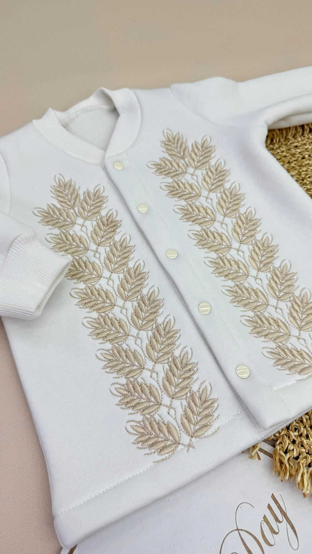 Костюм для хлопчика на хрещення, молочного кольору, преміум якість