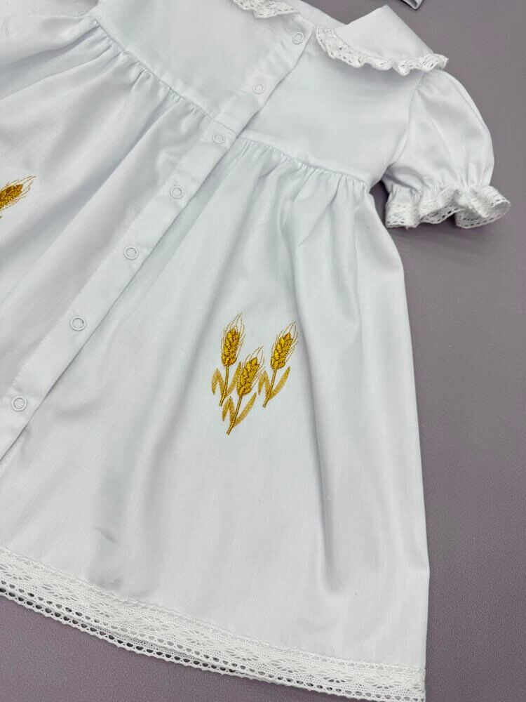 Крестильный набор для девочки «Золотые Колоски», одежда из хлопка