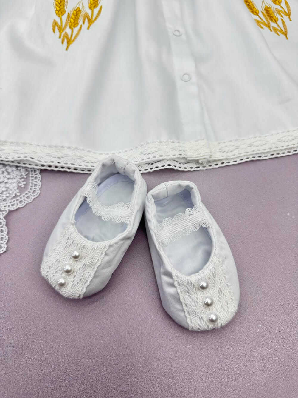 Крестильный набор для девочки «Золотые Колоски», одежда из хлопка