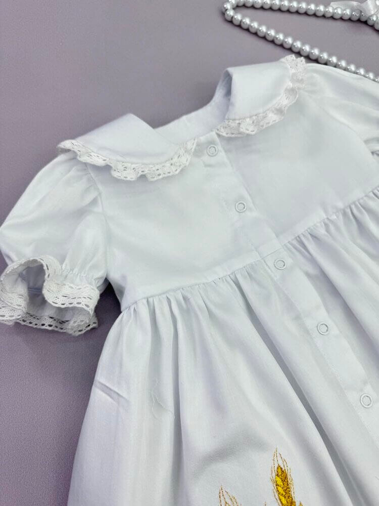 Крестильный набор для девочки «Золотые Колоски», одежда из хлопка