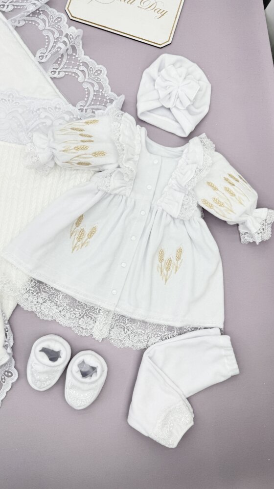 Набір на хрещення “Кремовий Колосок”