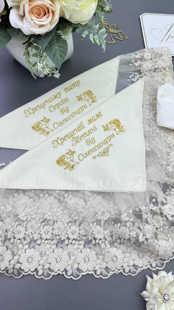 Набір серветок для свічок на хрещення