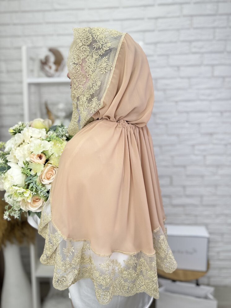 Палантин-вуаль “Бежевый Песок”