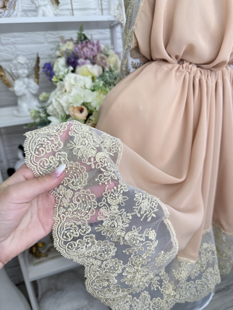 Палантин-вуаль “Бежевый Песок”