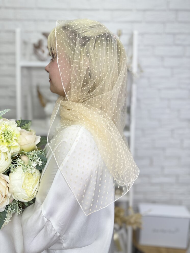 Шарф "Бежевый Горошек"