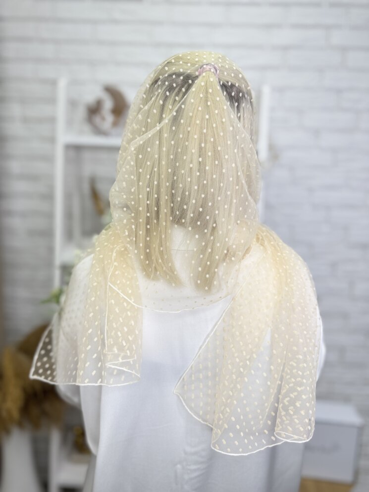 Шарф “Бежевый Горошек”