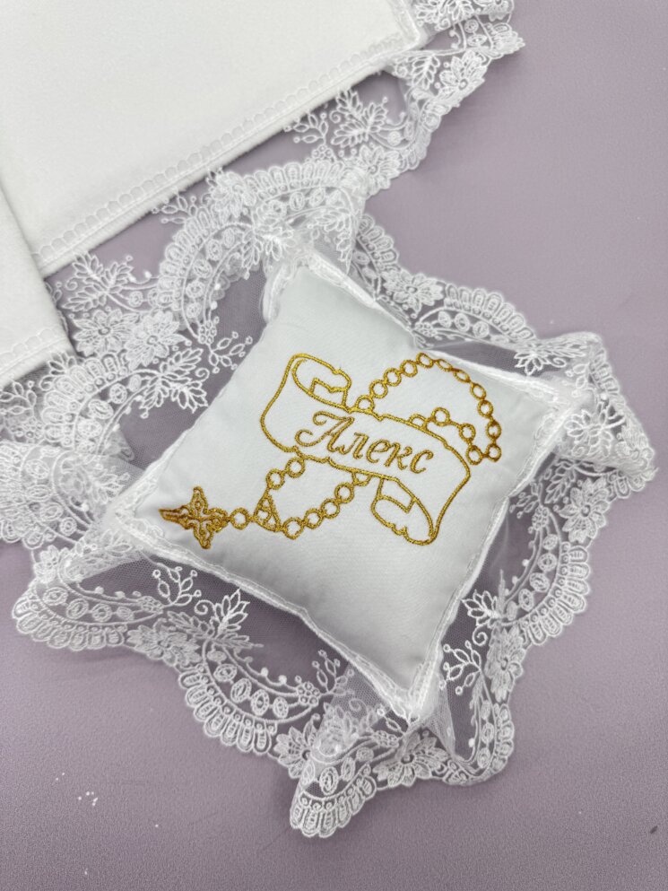 Подушечка для хрестика "Золота Монограма"