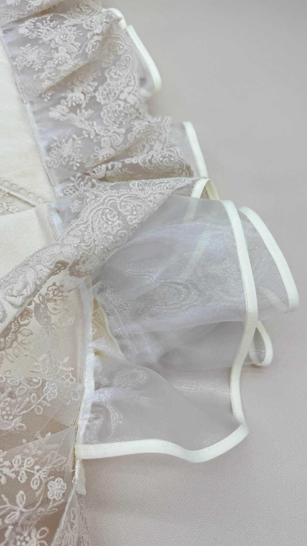 Крижмо на хрестини  “Золотий Візерунок”, широке мереживо, іменна вишивка