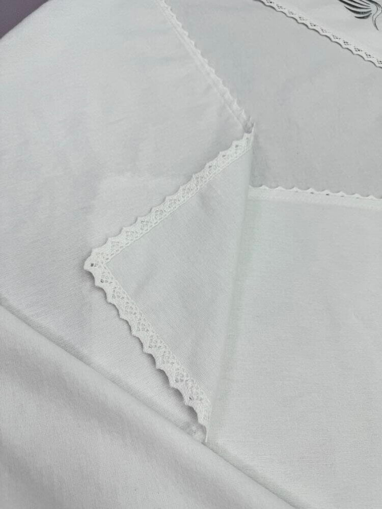 Крыжма из фланели (байки) «Чистота Ангела», с вышивкой, на крестины.