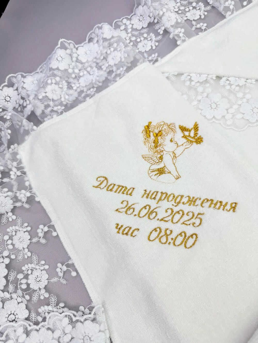 Набір для хрещення дівчинки “Символ Благодаті”, крижма, одяг, аксесуари