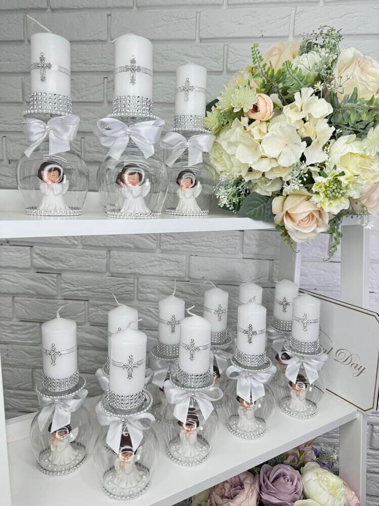 Таросики "Ангел у Колбі" зі свічкою, подарунок на хрестини, таросіки на хрестини