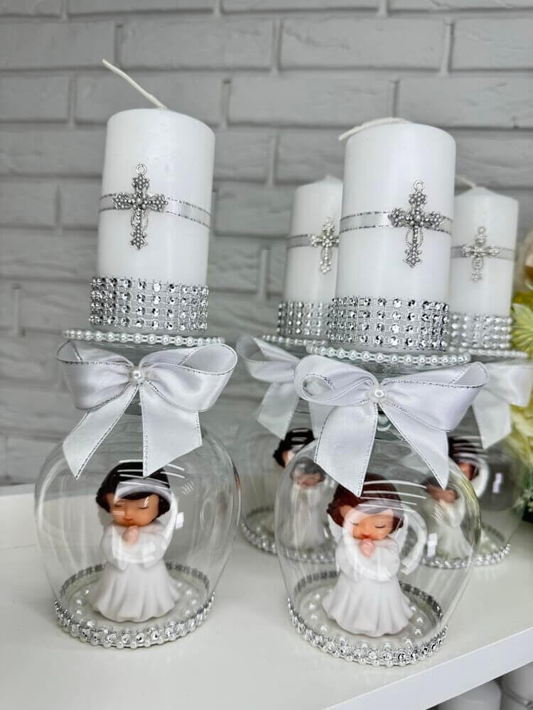 Таросики “Ангел у Колбі” зі свічкою, подарунок на хрестини, таросіки на хрестини