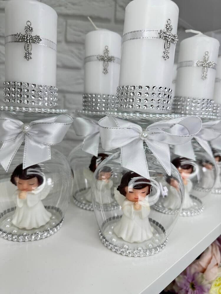 Таросики “Ангел у Колбі” зі свічкою, подарунок на хрестини, таросіки на хрестини