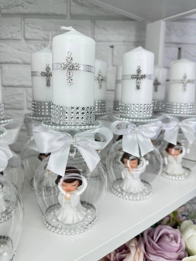 Таросики “Ангел у Колбі” зі свічкою, подарунок на хрестини, таросіки на хрестини