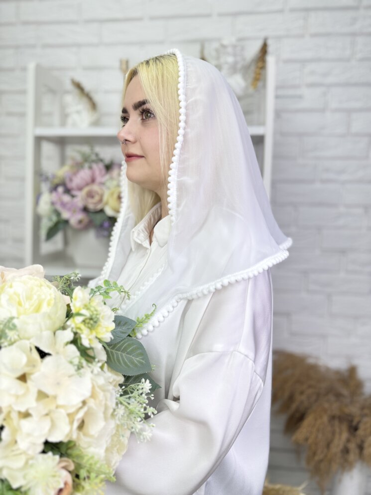 Платок-вуаль "Воздушные Помпоны"