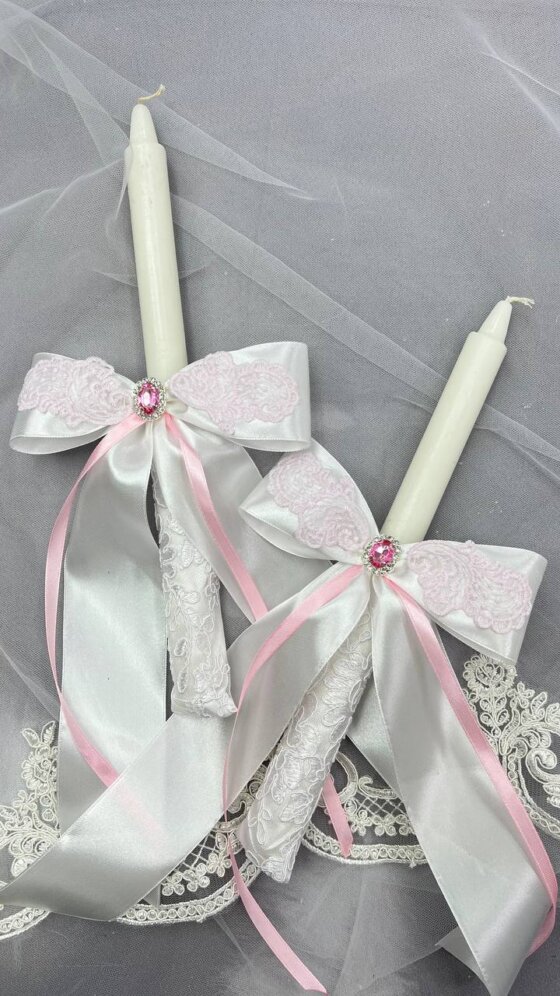 Свечи крестильные "Пудровое Сияние"