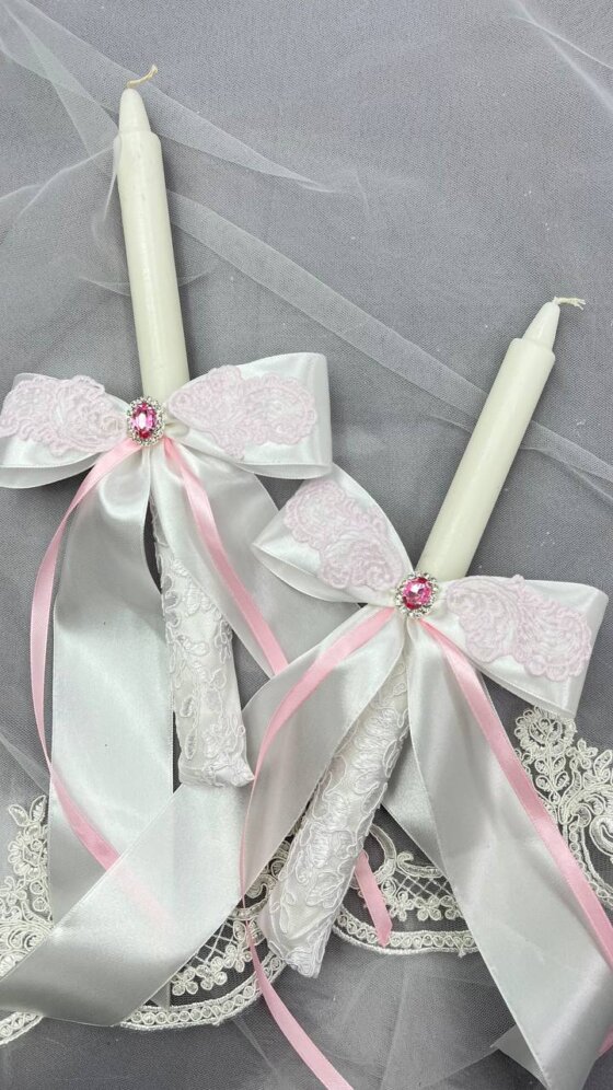 Свечи крестильные “Пудровое Сияние”