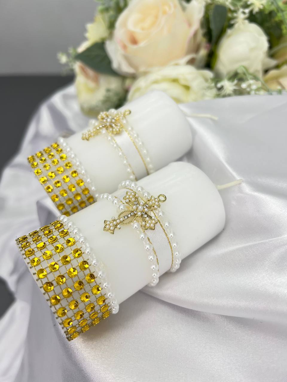 Набір свічок для хрещення або вінчання “Золотий Блиск”, ручна робота