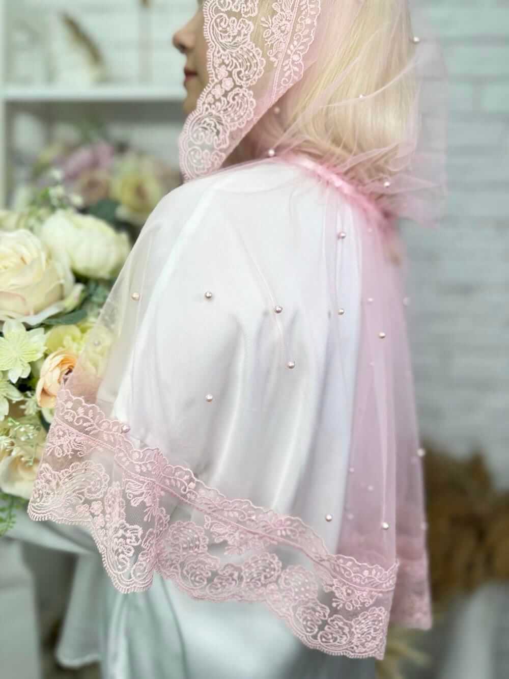 Палантин  “Пудровий Блиск”, для хрещення або вінчання