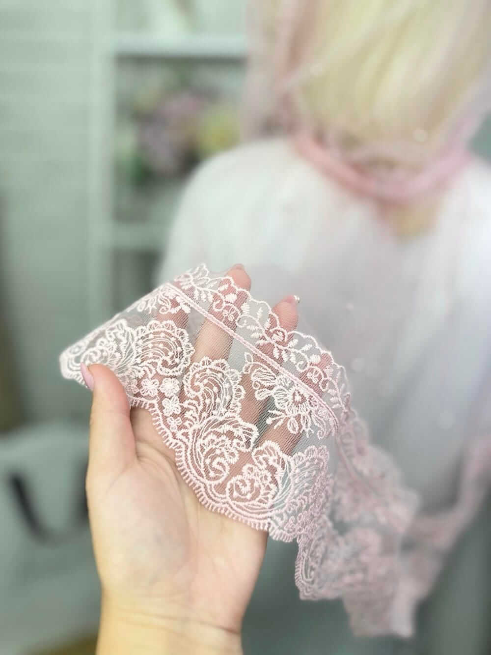 Палантин  “Пудровий Блиск”, для хрещення або вінчання