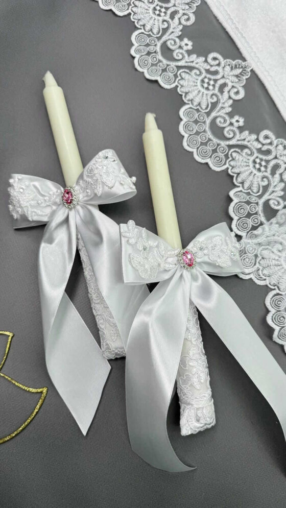 Свечи для Крещения “Розовая Жемчужина”