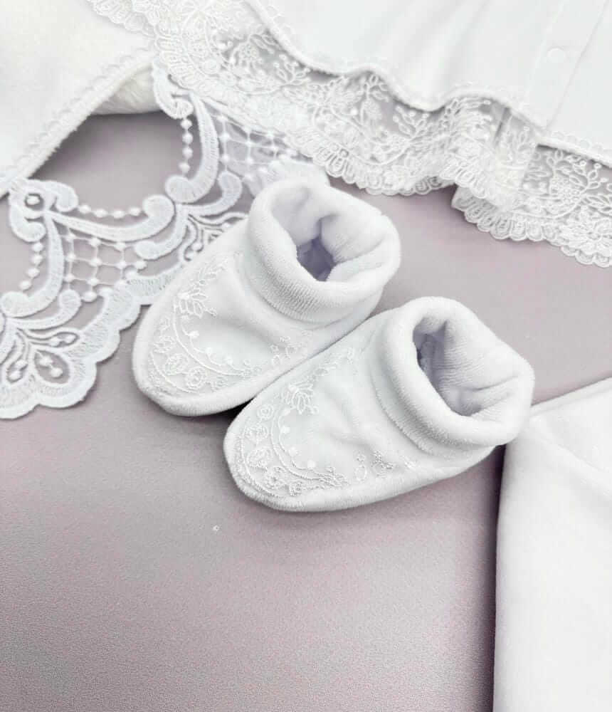 Хрестильний набір для дівчинки “Creamy Wheat” з крижмою-пледом