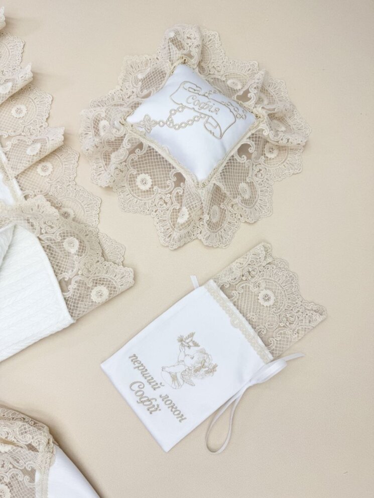 Подушечка та мішечок «Кремова Елегія»