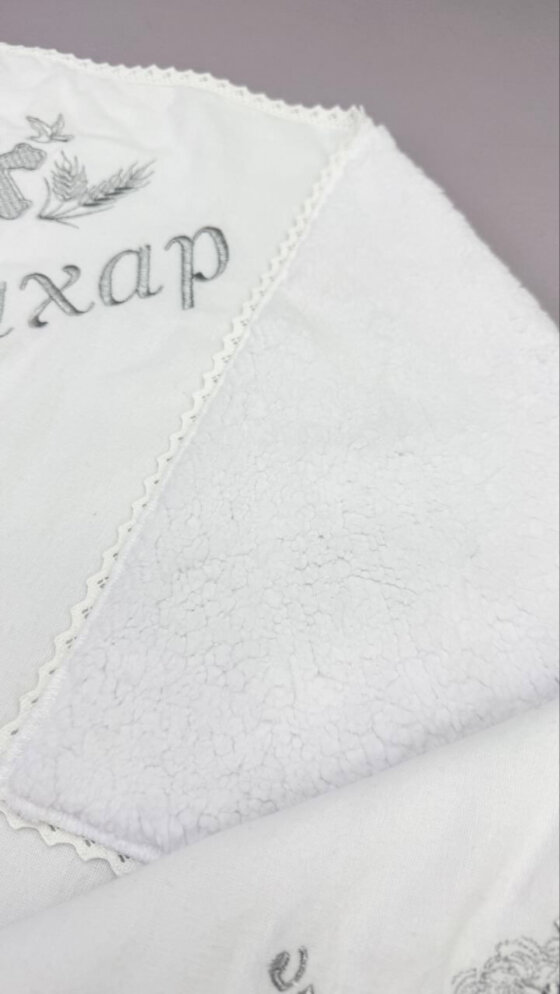 Утеплена крижма-плед «Срібна Ніжність Тедді»