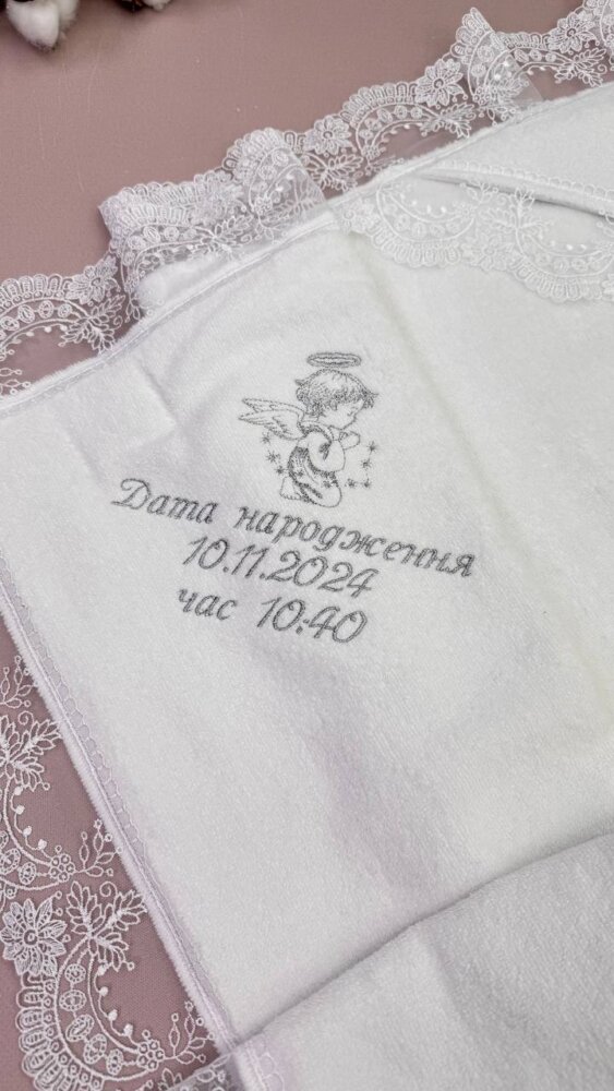 Хрестильний набір Silver Luxury: утеплена крижма-плед, мішечок для локону та подушечка
