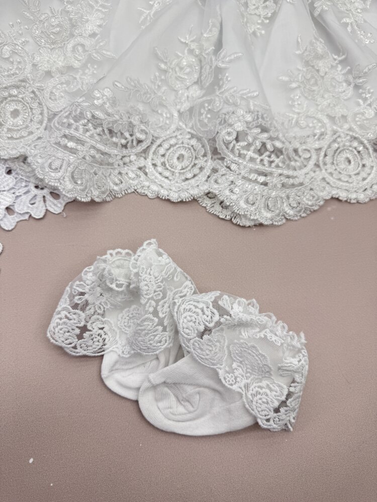 Хрестильна сукня «Italian Lace» із сатину та кордового гіпюру