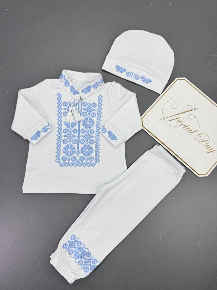 Крестильный набор-вышиванка для мальчика «Sky Tradition»