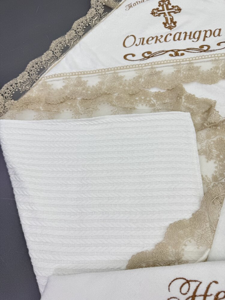 Утеплённая крыжма-плед «Braided Comfort» из велюр-махры и трикотажа «косичка»