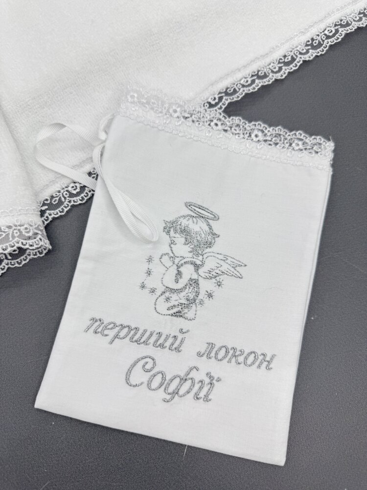 Элитная крыжма «Silver Mist» из велюр-махры, органзы и тонкого кружева